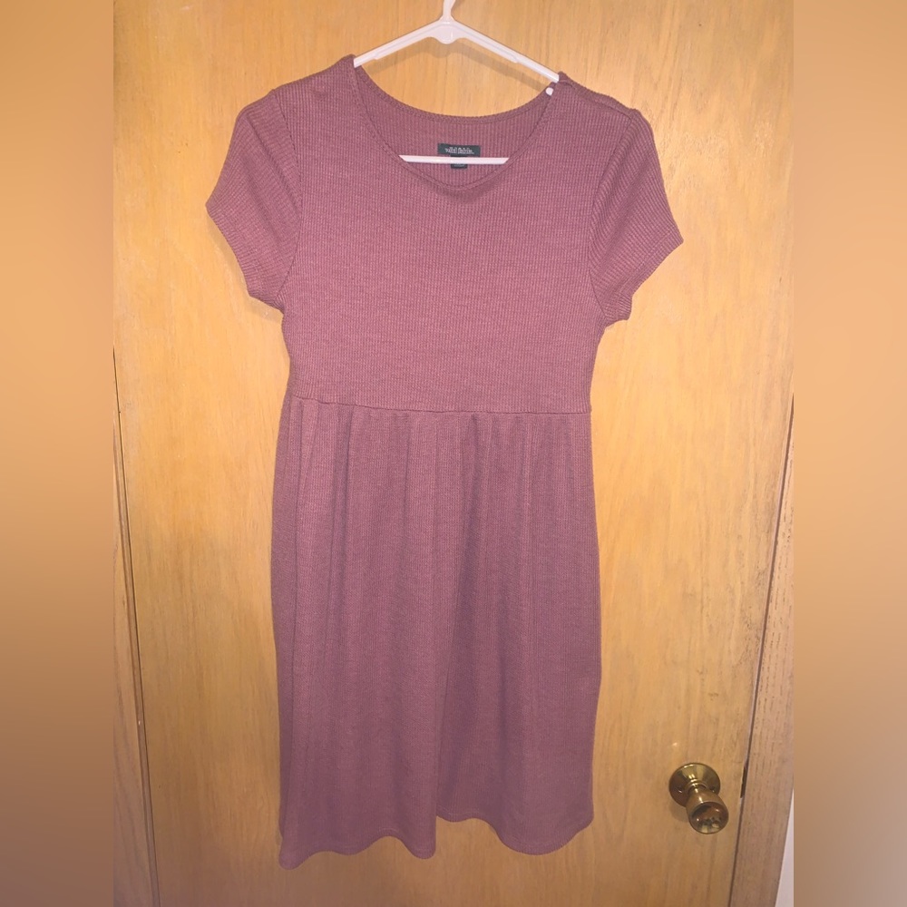Mauve, a-line dress with pockets!